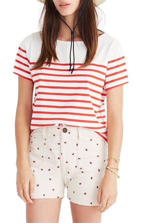 Madewell Setlist Boxy Stripe Tee Nordstrom Striped Tee White