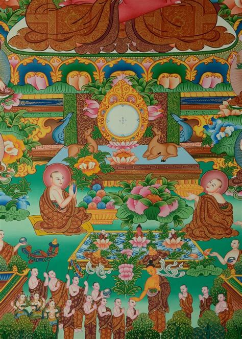 Amitabha Buddha Thangka At Sukhavati Known As The Pure Land