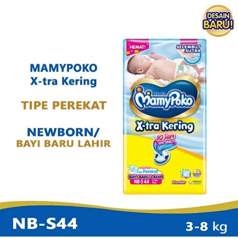 Jual MamyPoko X Tra Kering Newborn NB S 44 Popok Perekat Shopee