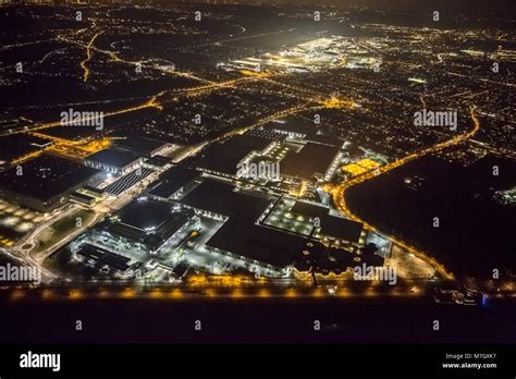 Aerial Photo Exhibition Center Messe Duesseldorf Night Shot