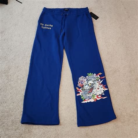 Ed Hardy Other Ed Hardy Tiger Lotus Flare Sweatpants Nwt Poshmark