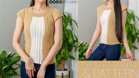 How To Crochet A Short Sleeve Top Pattern And Tutorial Diy Youtube