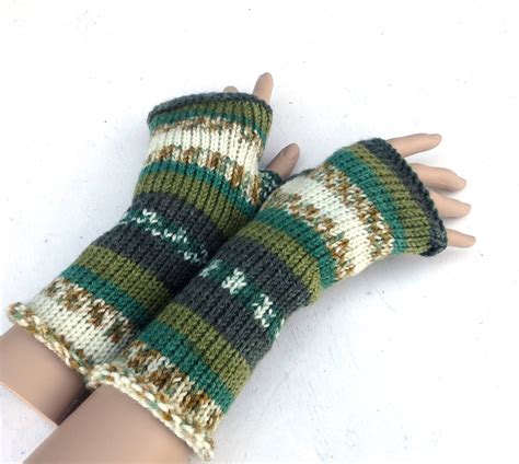 Fingerless Gloves Knit Colorful Gloves Women Arm Warmers Etsy Fingerless Gloves Knitted