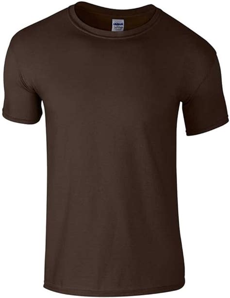 Gildan Mens Adult 160gsm T Shirt Brown Dark Chocolate Medium Uk Clothing