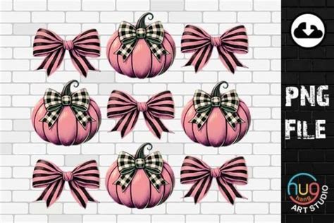 Coquette Pink Bow Halloween Pumpkin Png Graphic By Hughang Art Studio