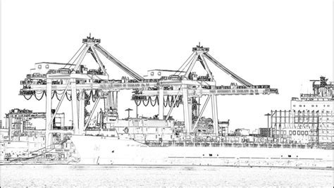 Container Ship Sketch at PaintingValley.com | Explore collection of ...