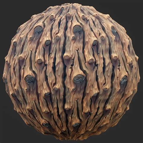 Cartoon Tree Bark Seamless Texture