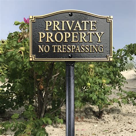 No Trespassing Statement Lawn Plaque with Stake Signs, SKU: WP-0019