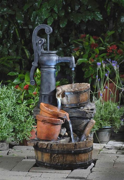 Classic Water Pump Fountain With Led Light Jeco Wholesale FCL061