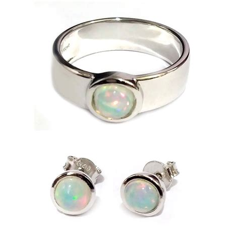 Welo Opaal Zilveren Set Bol In Welo Opal Opal Jewelry