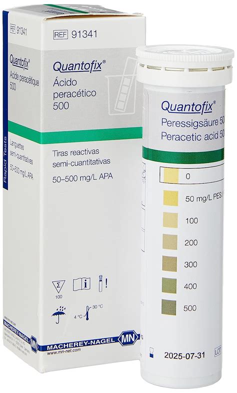 Quantofix 1171643 Peracetic Acid 500 Reagent Test Strips For Testing