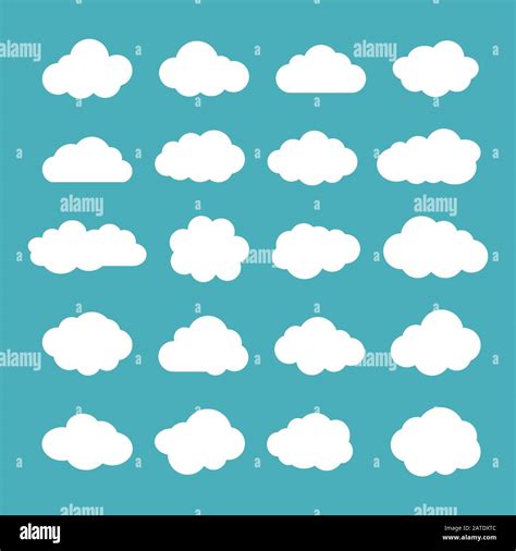 Nubes Cloud configura iconos planos Símbolos de nube Nubes aisladas