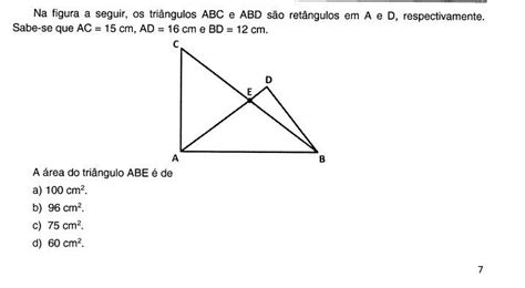 Na Figura A Seguir Os Triângulos Abc E Abd São Retângulos Em A E D