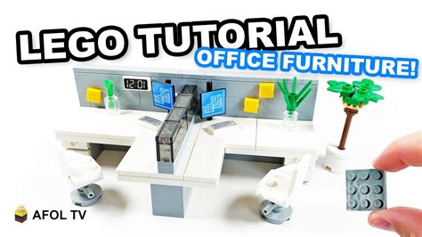 Lego Office Cubicle And Furniture [tutorial ] Youtube