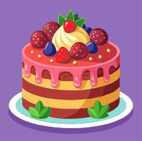 Kuchen Food Vector Illustration Premium Ai Generated Image