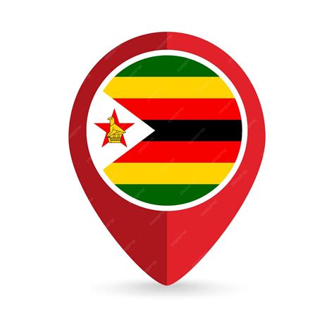 Premium Vector Map Pointer With Contry Zimbabwe Zimbabwe Flag Vector