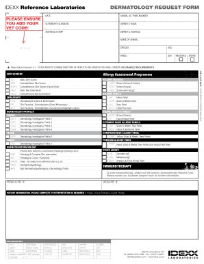 Idexx Immunotherapy Fill And Sign Printable Template Online