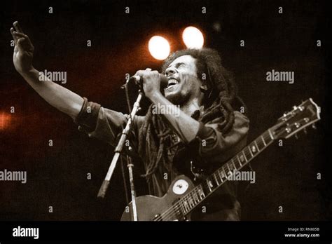 Bob Marley On Stage In Drammenshallen Norway Stock Photo Alamy