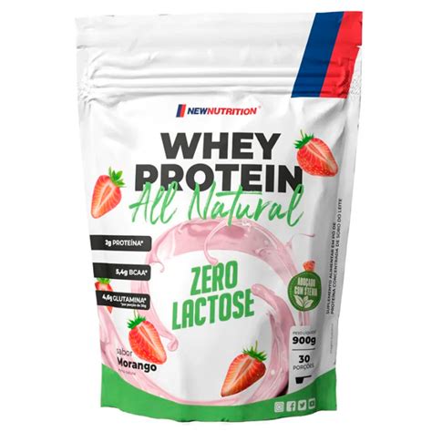 Whey Protein Zero Lactose All Natural 900g New Nutrition Shopee Brasil