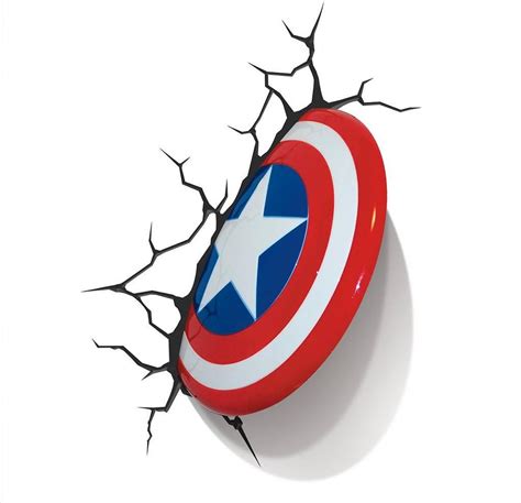 3dlightfx Marvel Avengers Captain America 3d Deco Light Red