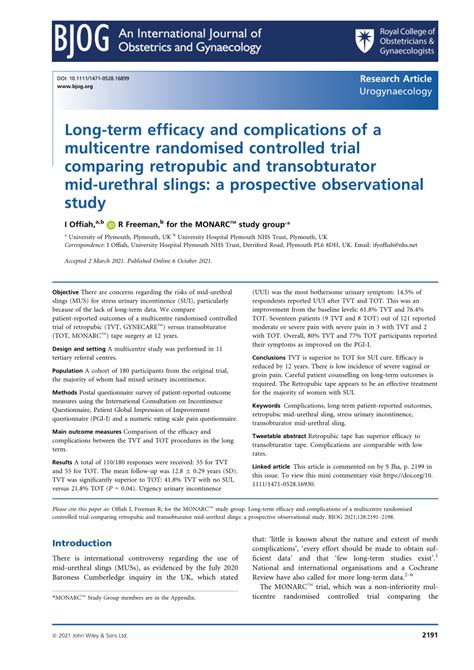 Long‐term Efficacy And Complications Of A Multicentre Randomised