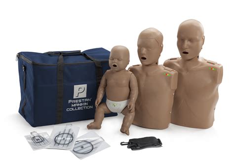 Prestan Cpr Manikin 3 Pack Adult Child Infant With Monitors Dark