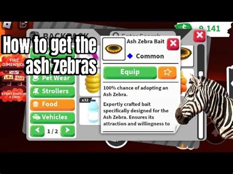 How To Get The New Ash Zebra Adopt Me YouTube