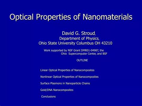 Ppt Optical Properties Of Nanomaterials Powerpoint Presentation Free