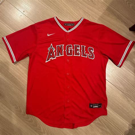 【未使用】サイズl 大谷翔平選手モデル ナイキ ロサンゼルス エンゼルス ユニフォーム 赤 Nike La Angels Replica Jersey ドジャース Dodgers Mlbの落札