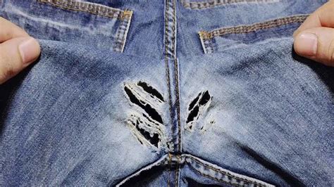 A Magic Solution To Fix A Hole In Jeans Between The Legs In A Way That