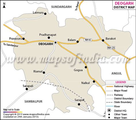 Deogarh District Map Orissa