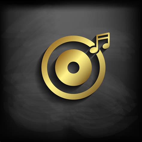 Music Sign or Symbol Gold Color with long shadow, vector 533332 Vector ...