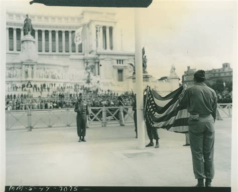 Flag raising ceremony in Rome, Italy, 1944 | The Digital Collections of ...