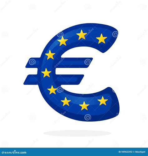 Sign Of Euro In National Flag Colors Stock Vector Illustration Of