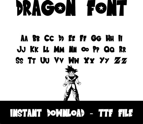 Super Saiyan Font Anime Font Digital Download Ttf File Power Etsy