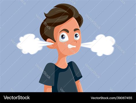 Angry teen boy cartoon Royalty Free Vector Image