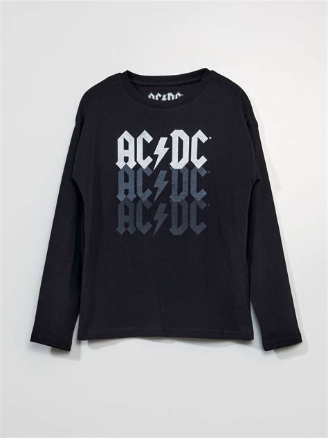 AC DC T Shirt Met Lange Mouw ZWART Kiabi 10 00