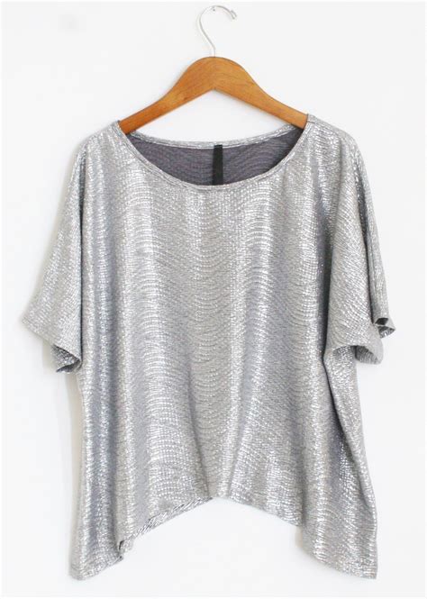 Metallic Silver Top Style Clothes Tops