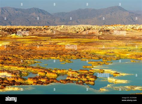 Hot Mineral Springs Salt Pools And Salt Deposits That Are Brightly