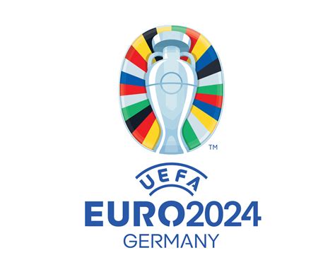 Euro 2024 Germany Symbol Logo Official With Name Blue European Football