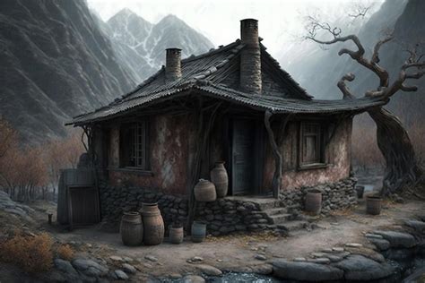 Premium AI Image | Illustration of a poor and old house