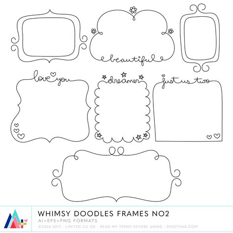 Whimsy Doodles Frames No2 CU Zen Doodle Patterns Doodle Borders