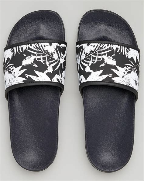 Shop Roxy Slippy Slide Sandals In Black White Black Print Fast