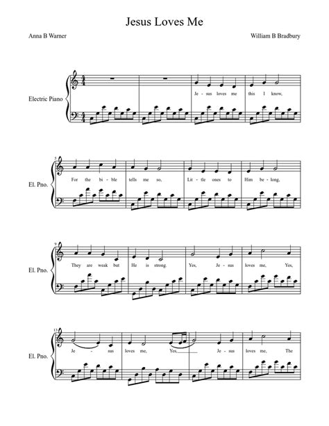 Jesus Loves Me Printable Sheet Music