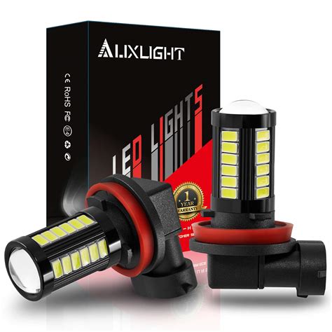 AUXLIGHT Lot De 2 Ampoules LED H11 H8 H11LL H8LL H16 Japonaise 6000 K