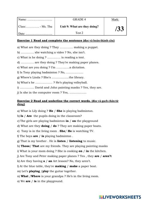 English 4 Unit 9 Test 2 Worksheet Live Worksheets