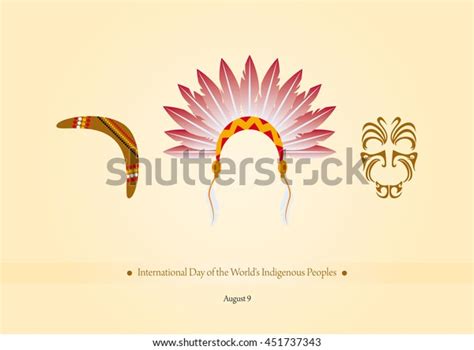 International Day Worlds Indigenous Peoples Vector เวกเตอร์สต็อก ปลอด