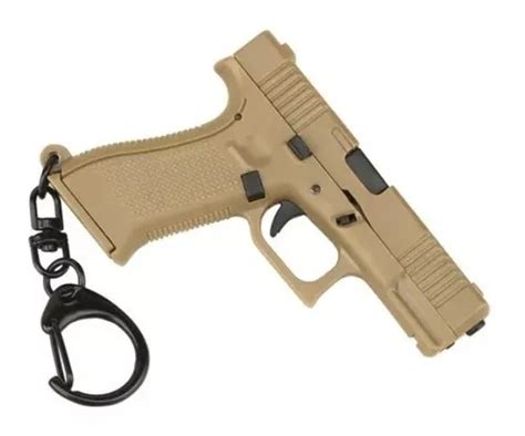 Chaveiro Pistola Glock Réplica Miniatura cor Bege Top Parcelamento