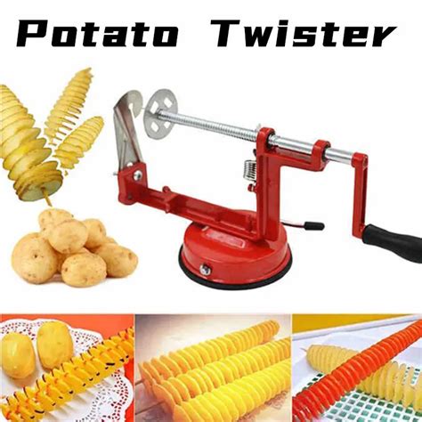 Manual Red Machine Vegetable Spiraliz Stainless Steel Twisted Potato