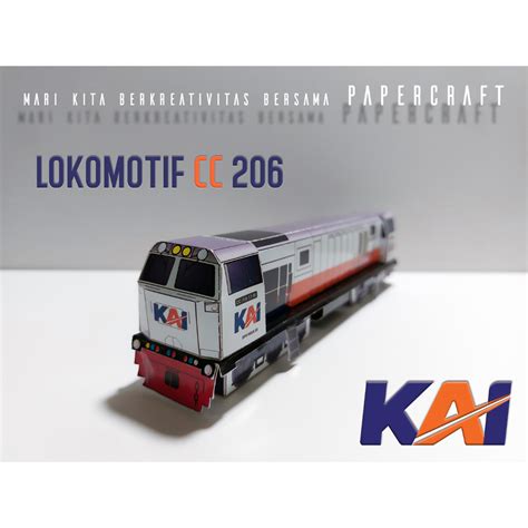 Jual D Papercraft Kereta Api Indonesia Lokomotif Cc Pola Kertas